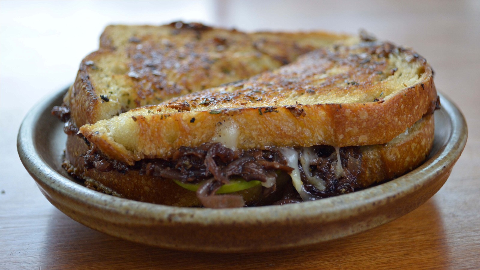 Image of Grilled Cheese with Chanterelle Onion Jam and Green Apple