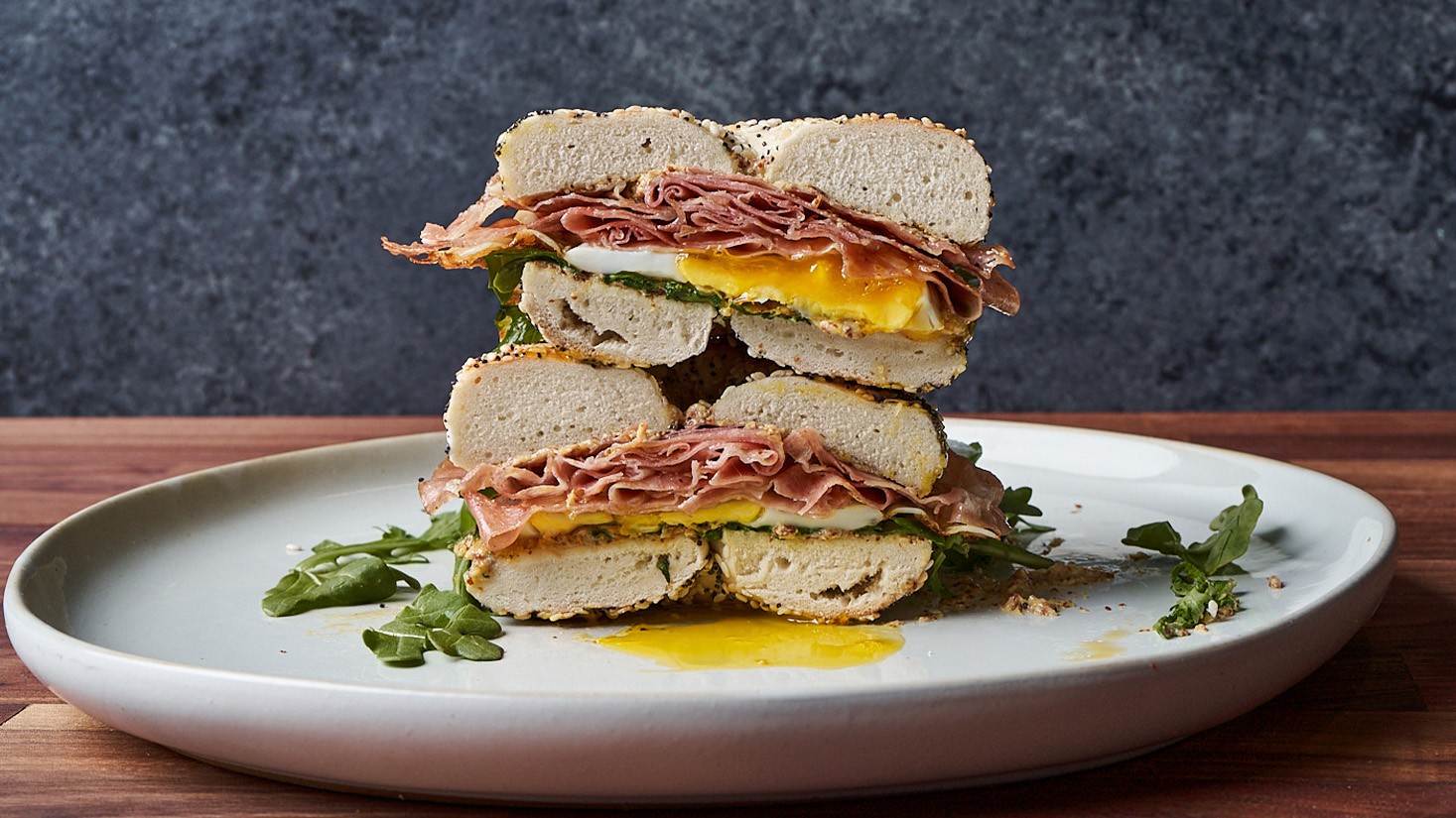 Image of MORTADELLA & EGG BAGEL SANDWICH