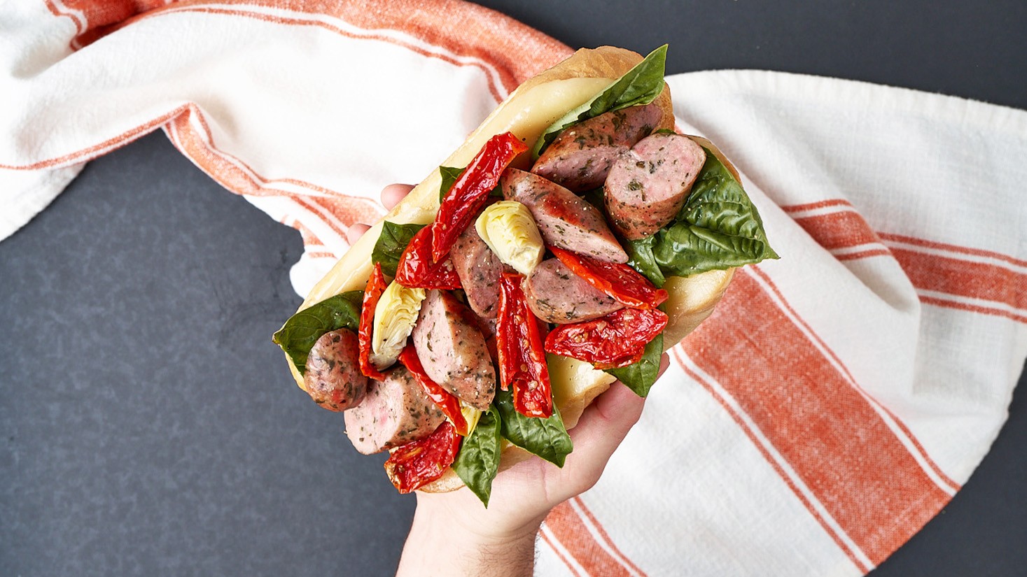 Image of SWEET BASIL SAUSAGE SANDWICH