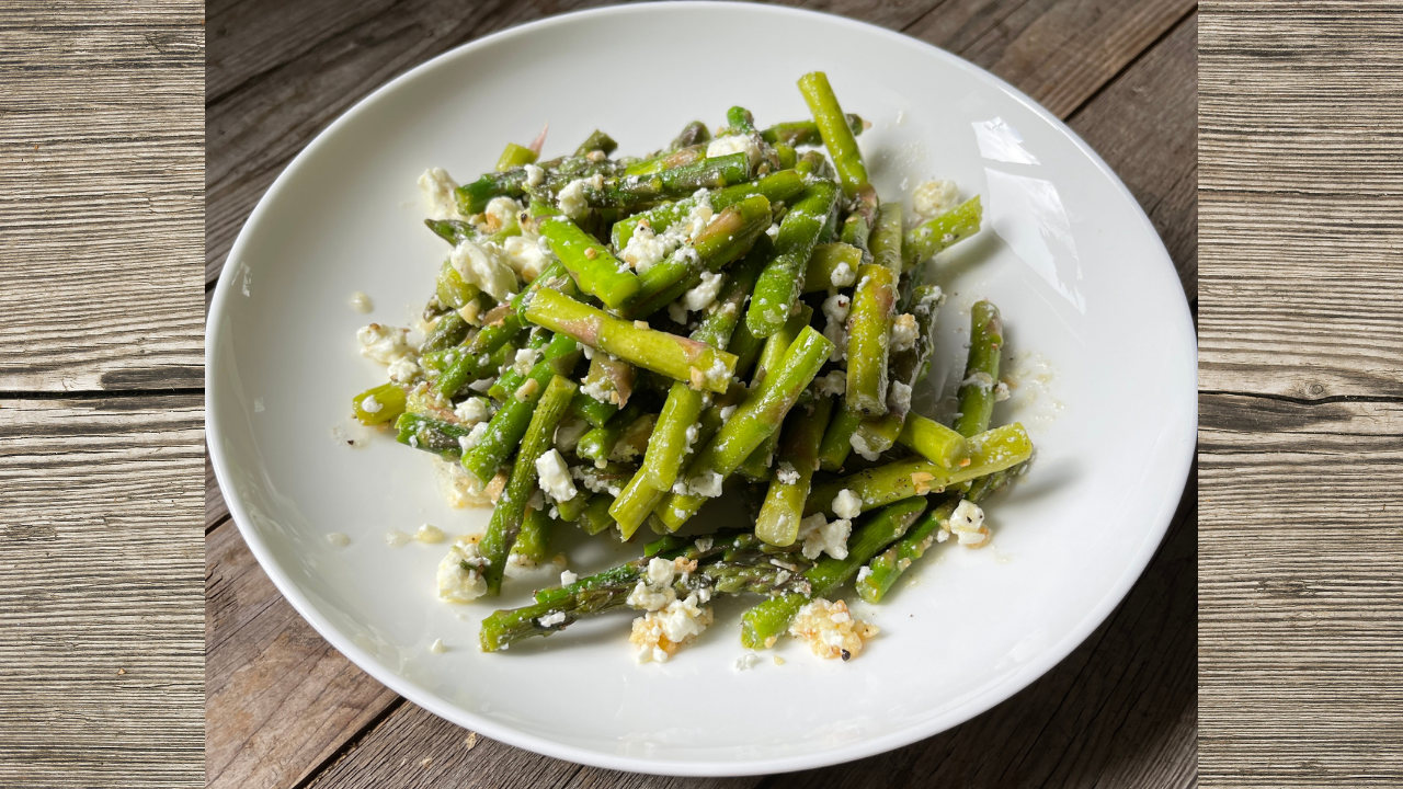 Spring Asparagus Salad with Lemon & Feta Vinaigrette