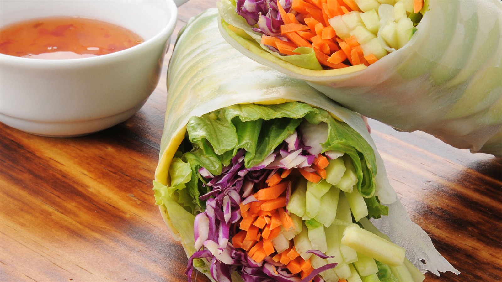 Image of RAINBOW SLAW RICE WRAPS