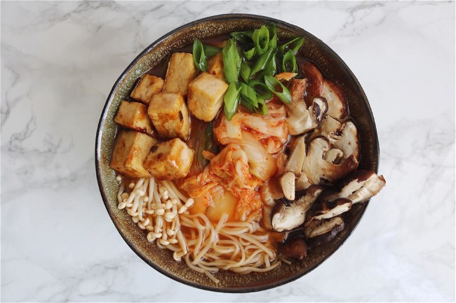 Image of Spicy Vegetarian Kimchi Ramen Bowl