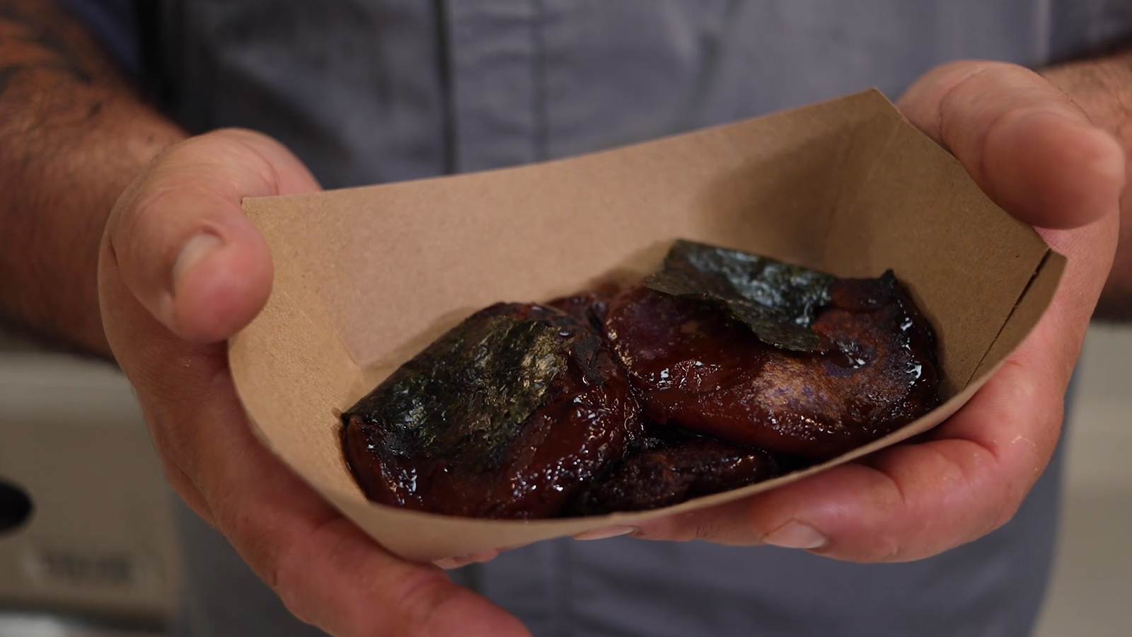 Image of Isobe Yaki - Sweet Potato Mochi with sweet and salty glaze