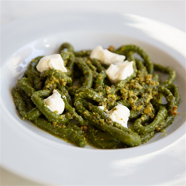 Image of Vibrant green homemade pasta that’s basically just spinach!