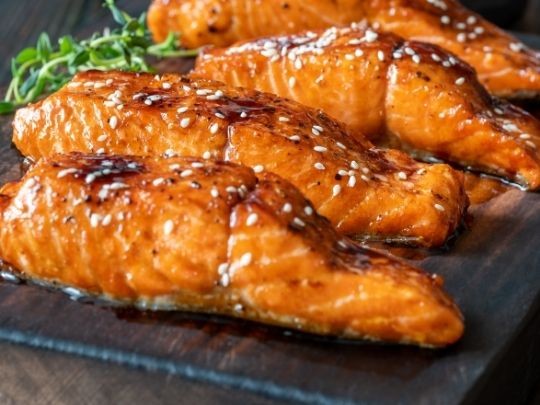 Image of Miso Hot Honey Glazed Salmon Bowl