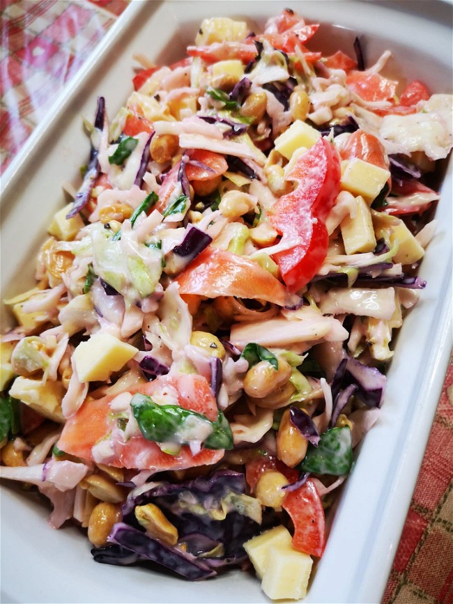 Image of 1 Coleslaw 4 Ways - Cheddar & Peanuts