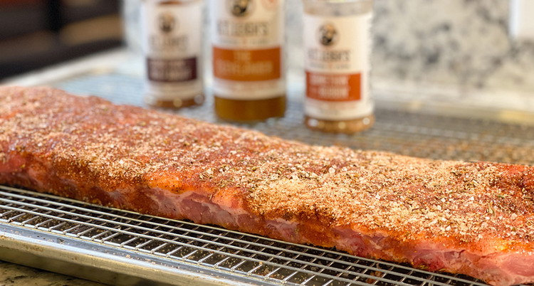 Image of Lets start layering flavors. Flipping the ribs so they are bone side up, apply about a tablespoon of The Clevelander as a binder. I then dust the rib with Something To Beef About and rub it in. This is essentially...