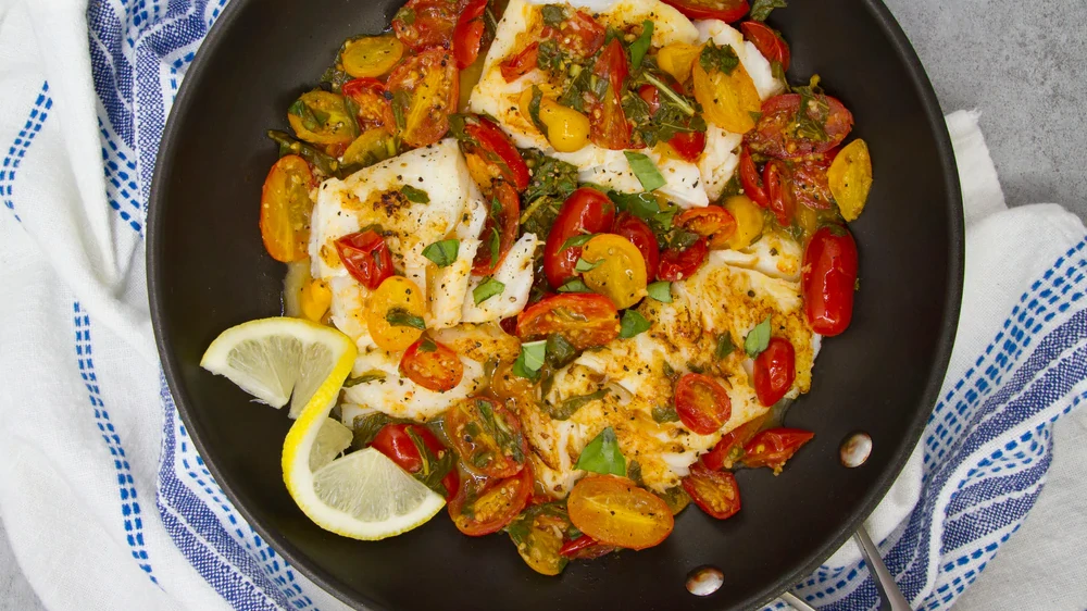 Image of One Pan Tomato Basil Cod