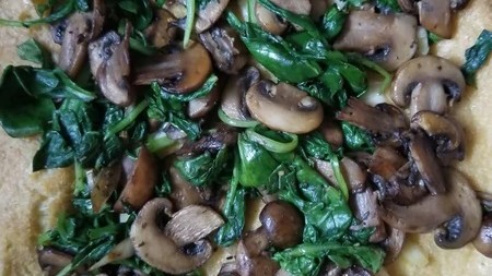 Image of Savory Dutch Baby Pancake with Mushrooms, Spinach, and Bayley Hazen Blue Cheese