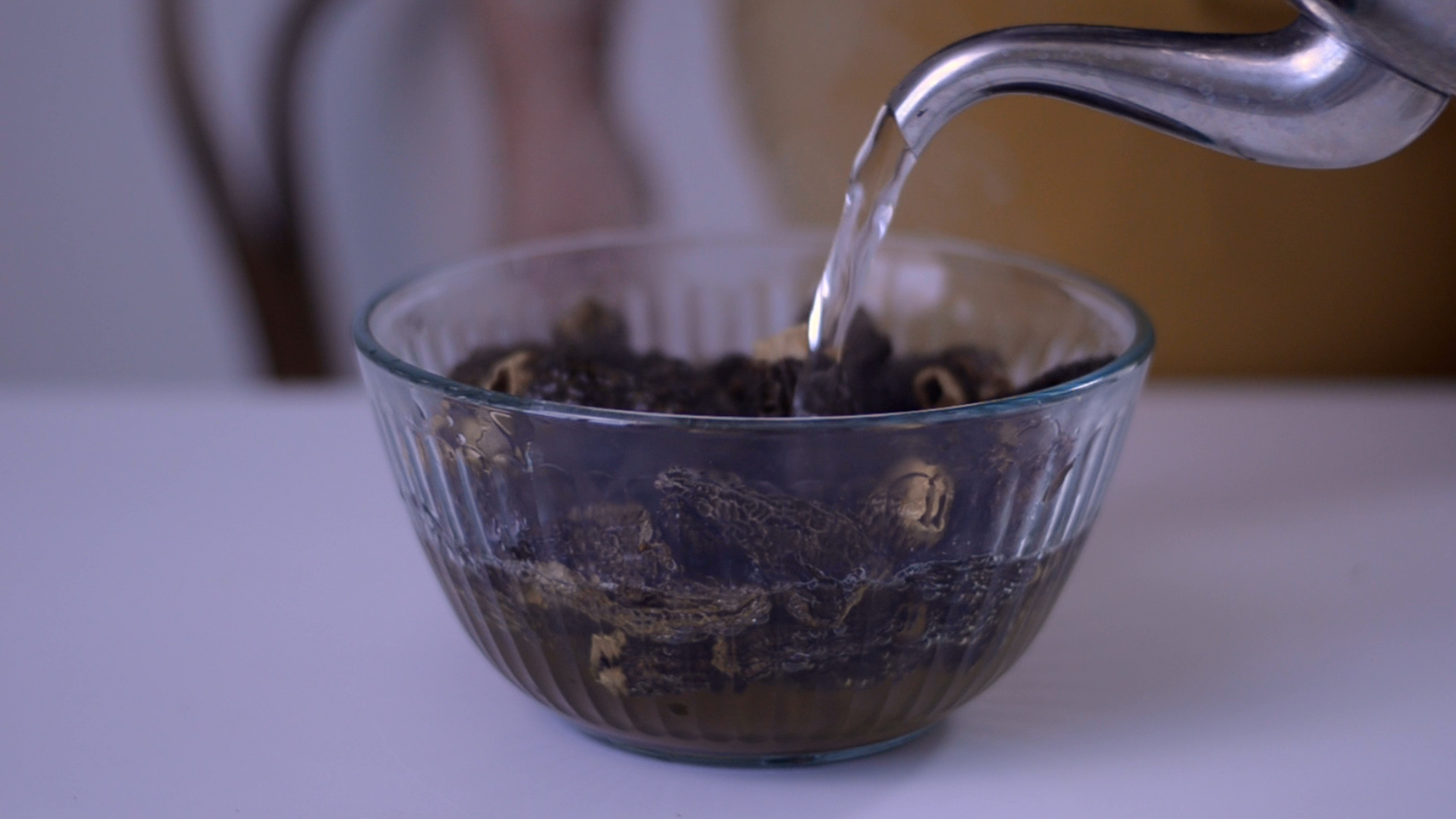 Image of If using dried morels, rehydrate them by soaking them in...