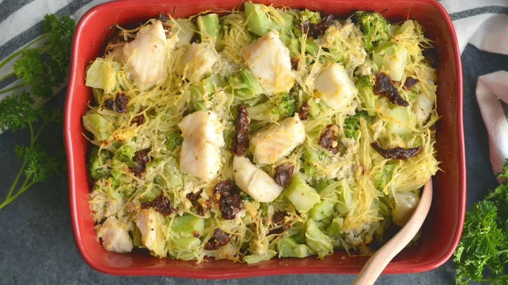 Image of Broccoli Spaghetti Squash Cod Casserole