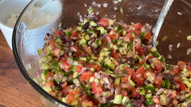 Image of Tomato, Cucumber, Onion, Kalamata olive Salad