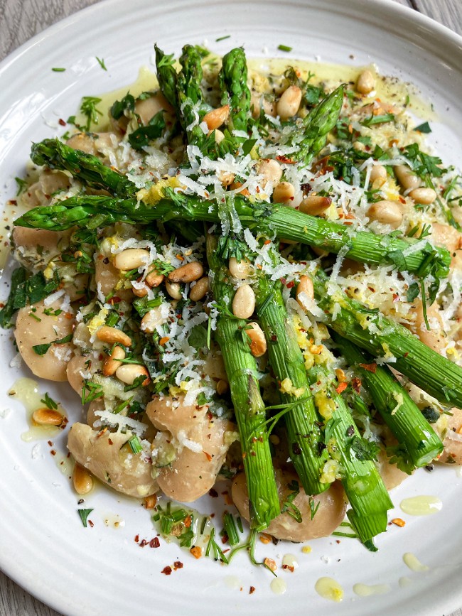 Image of Creamed Butter Beans with Courgette, Lemon + Mint