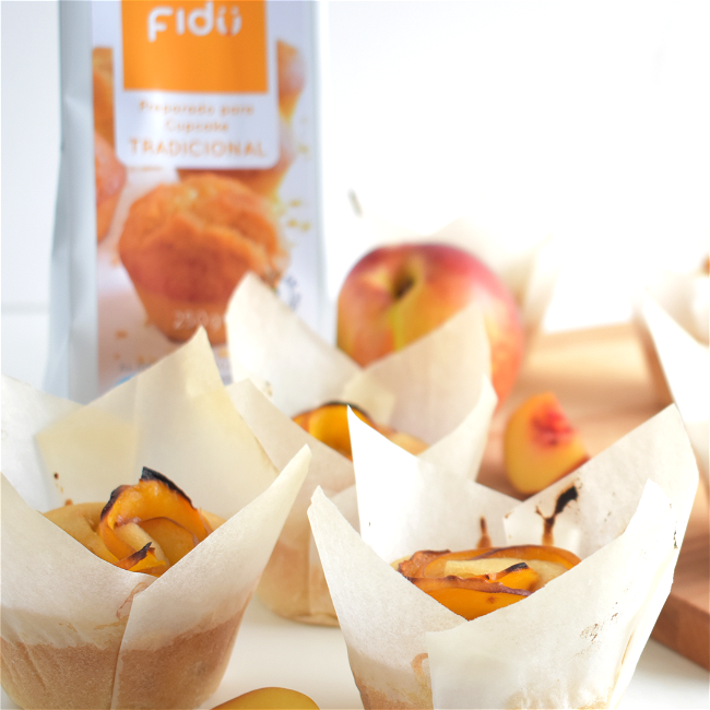 Cupcakes de Pessego - Fidu | Alimentos Inclusivos