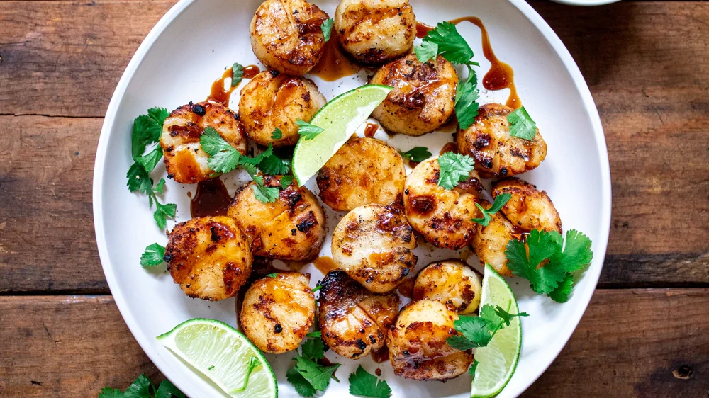 Image of Honey Chili Glazed Grilled Scallops