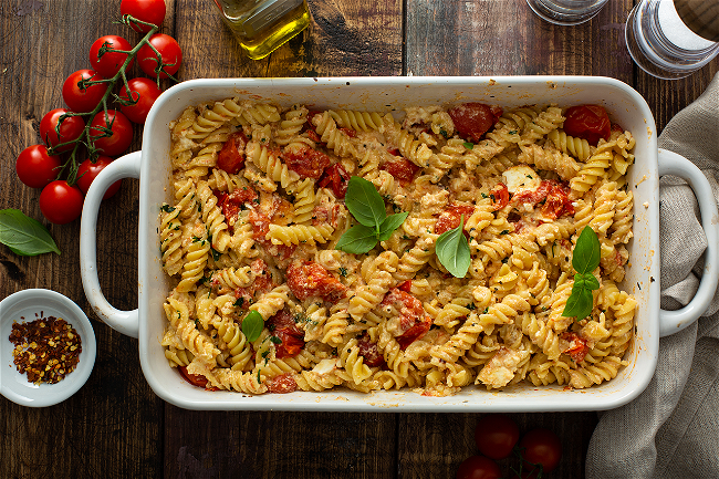 Image of TikTok-Inspired Baked Bourbon and Feta Pasta