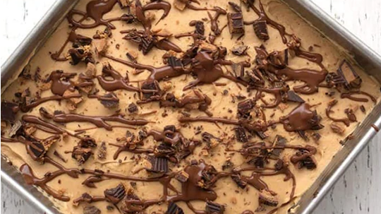 Image of Chocolate & Peanut Butter Keto Poke Cake