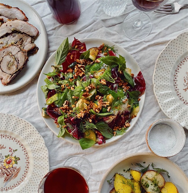 Image of Romano Bean, Radicchio & Zucchini with Bagna Cauda Vinaigrette