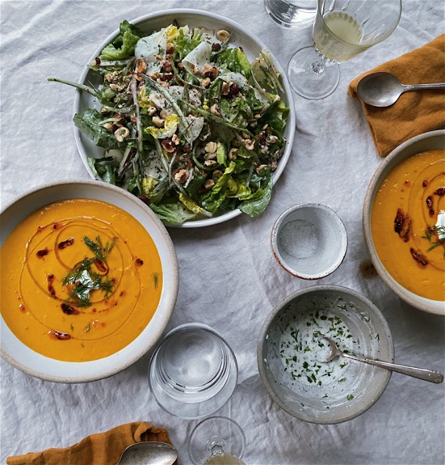 Image of Roasted Red Kuri Squash Soup with Chili Oil