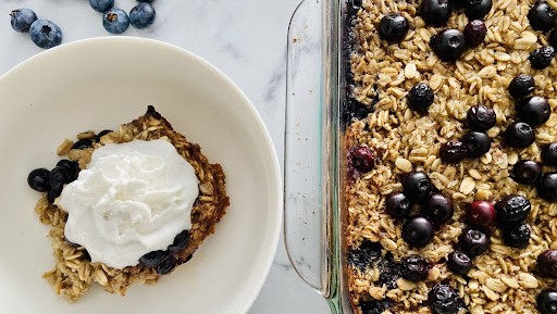 Image of Elderberry Baked Oatmeal With Blueberries