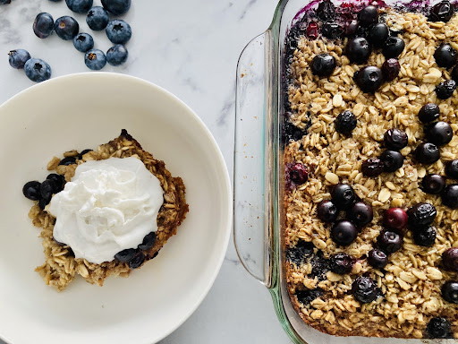 Elderberry Baked Oatmeal With Blueberries