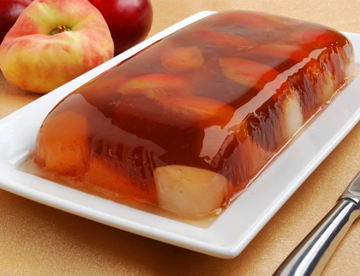 Image of Saturn Peaches and Plums with Champagne Gelatin