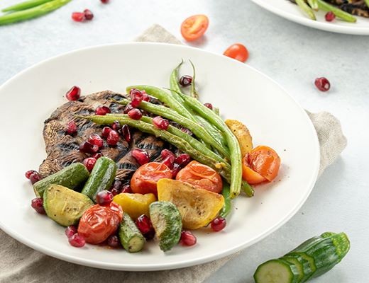 Image of Sautéed Baby Vegetables with Grilled Portobellos