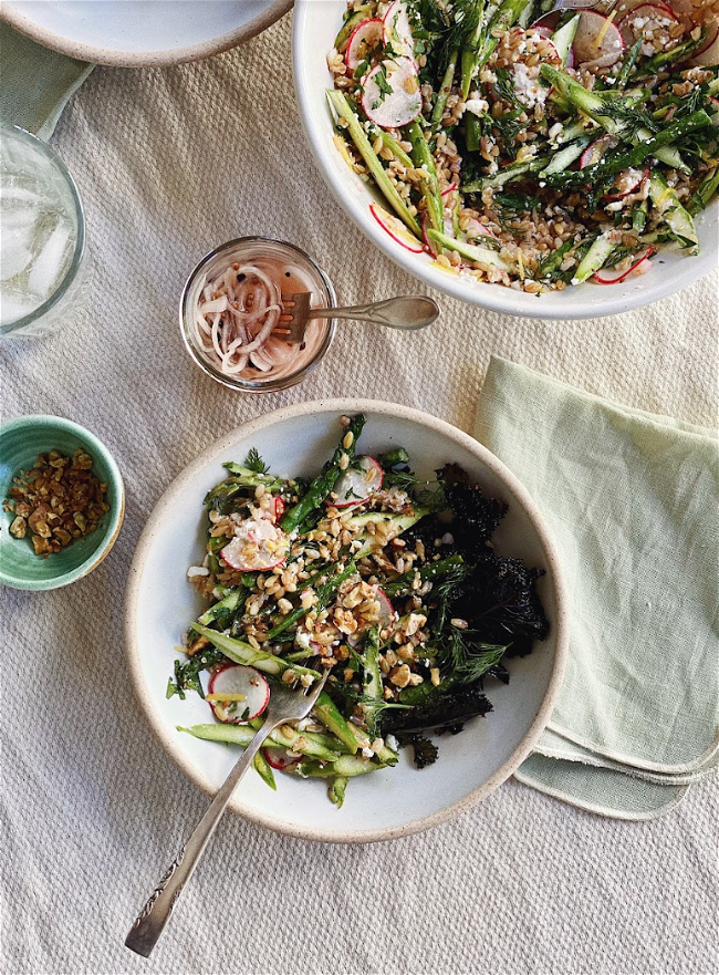 Image of Roasted & Raw Asparagus and Barley Salad
