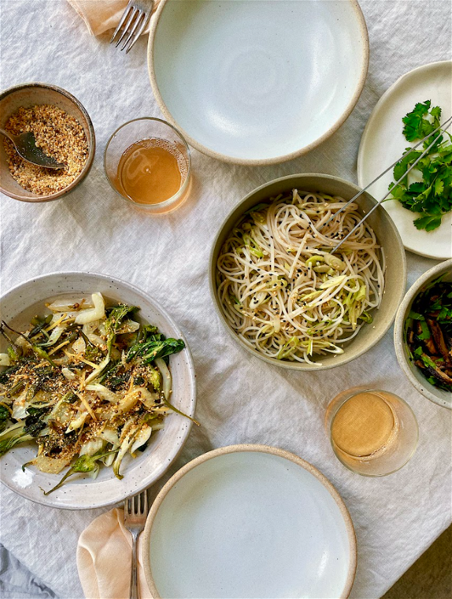 Image of Zesty Nearly Summer Pasta with Peas, Spinach, Bacon & Herbs
