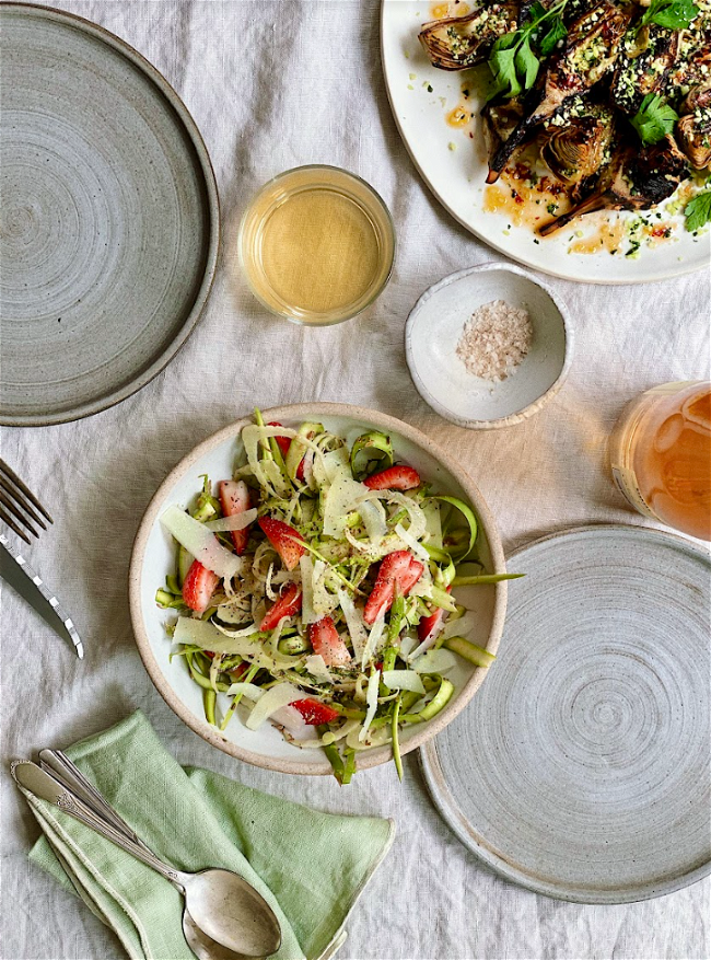 Image of Shaved Asparagus & Fennel Salad with Mustard Fennel Seed Vinaigrette 