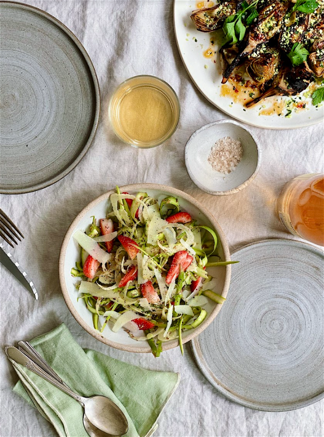 Image of Shaved Asparagus & Fennel Salad with Mustard Fennel Seed Vinaigrette