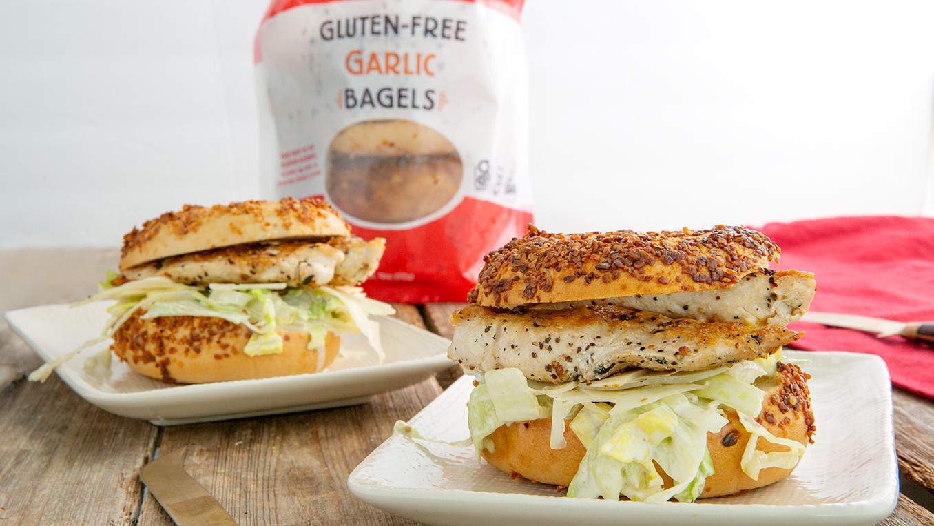 Image of Gluten Free Chicken Caesar Bagel Sandwich