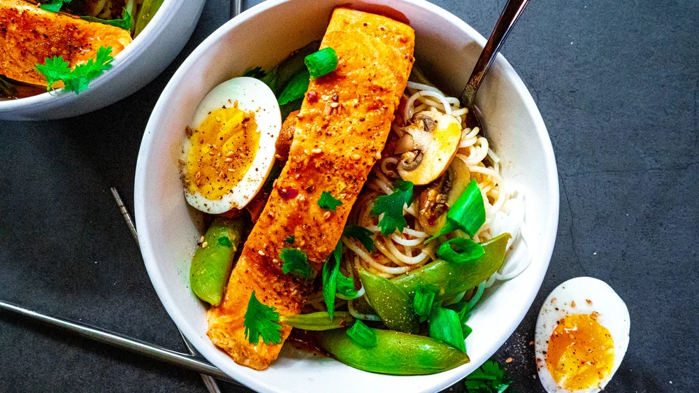 Image of Asian Style Salmon Noodle Bowl