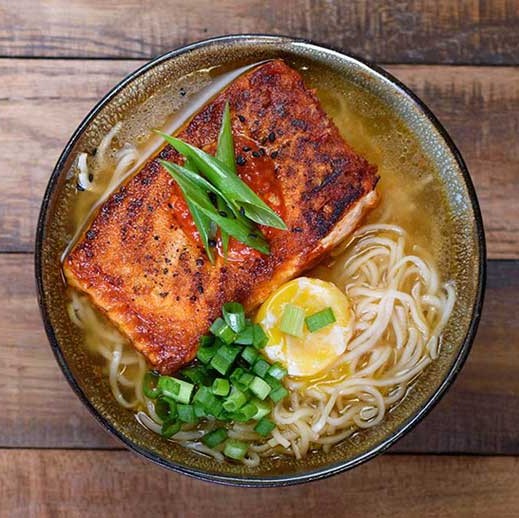 Ramen Noodle Soup With Pan Fried Salmon Recipe — Miso Tasty