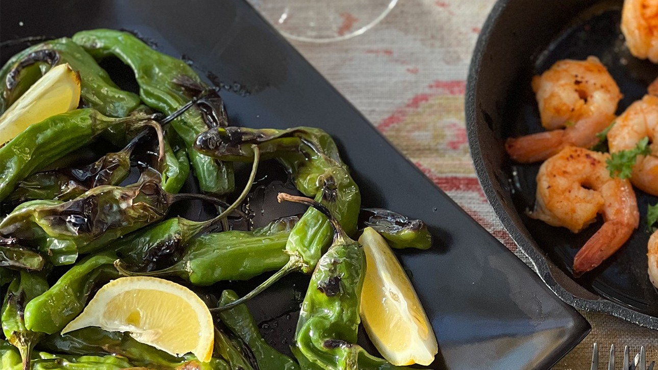 Image of Blistered Shishito Peppers with Jalapeño Lime Balsamic Vinegar