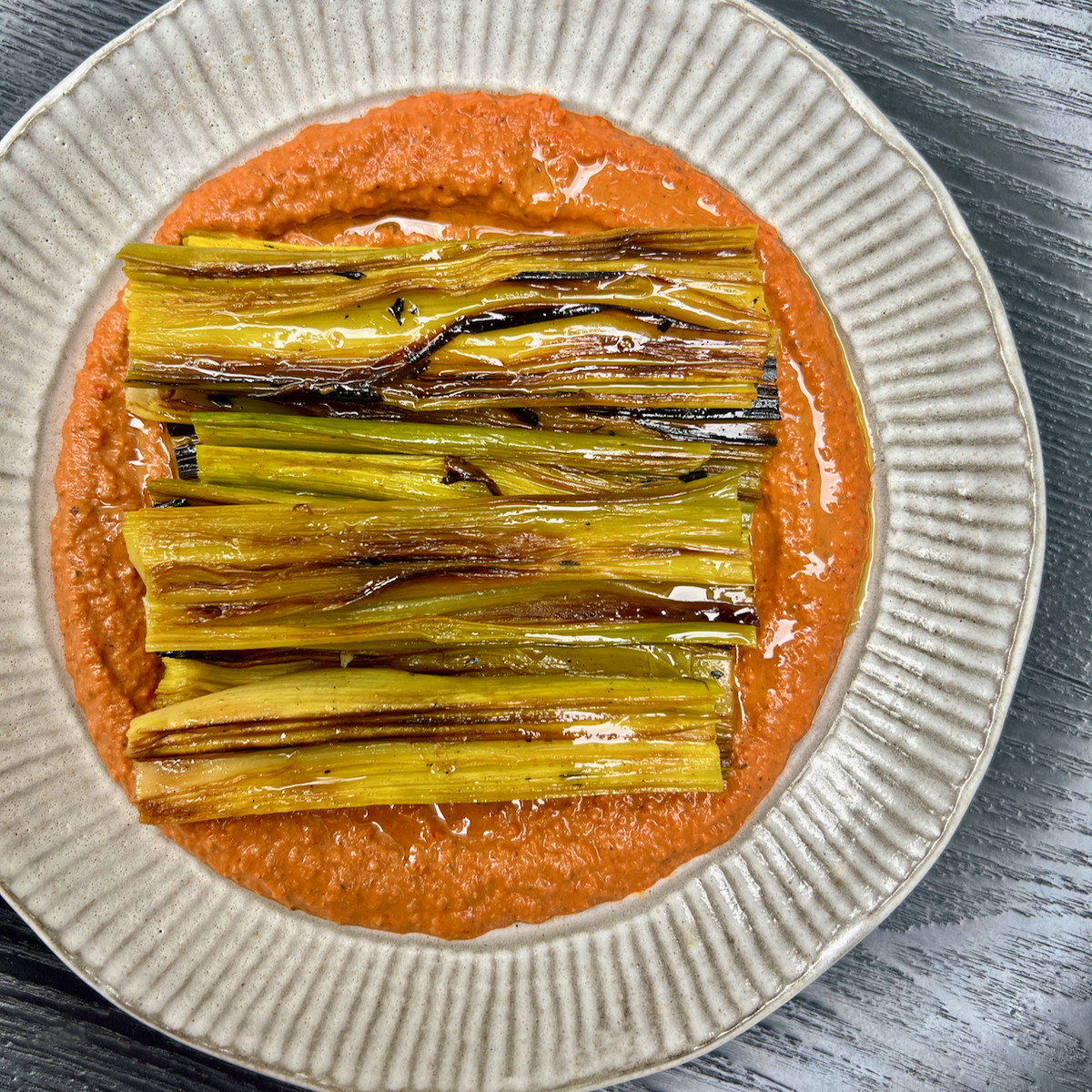 Charred Leeks and Muhammara