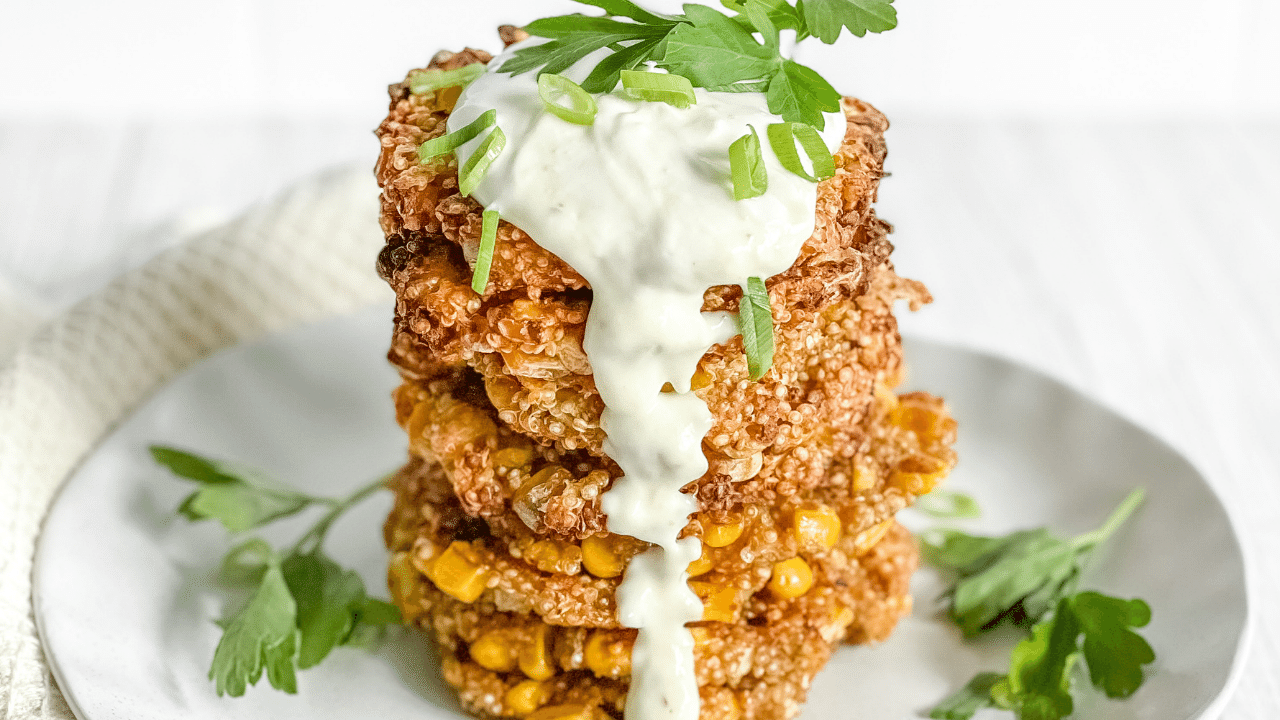 Image of Vegan Corn, Cauliflower and Quinoa Fritters