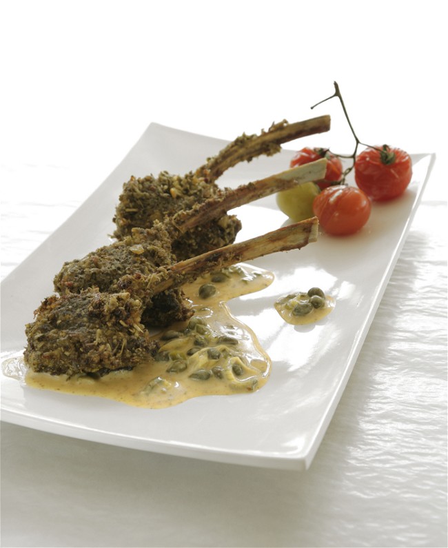 Image of Skilled-Seared Lamb Chops Rubbed with Mastiha