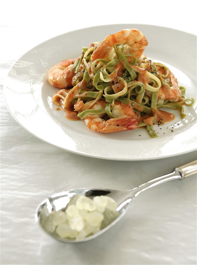 Image of Tagliatelle with Shrimp and Mastiha Cream Sauce