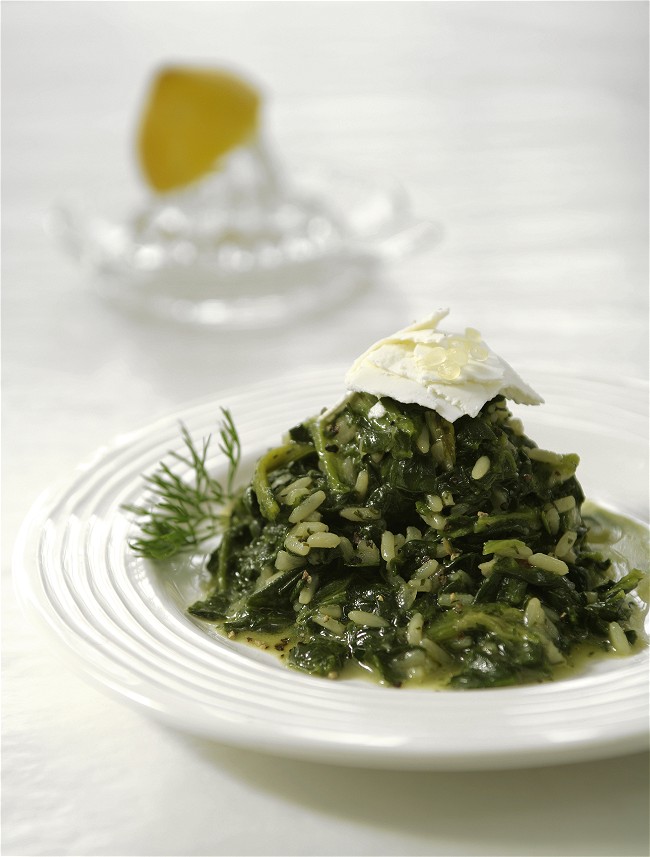 Image of Mastiha Spanakorizo (Spinach and Rice Pilaf)