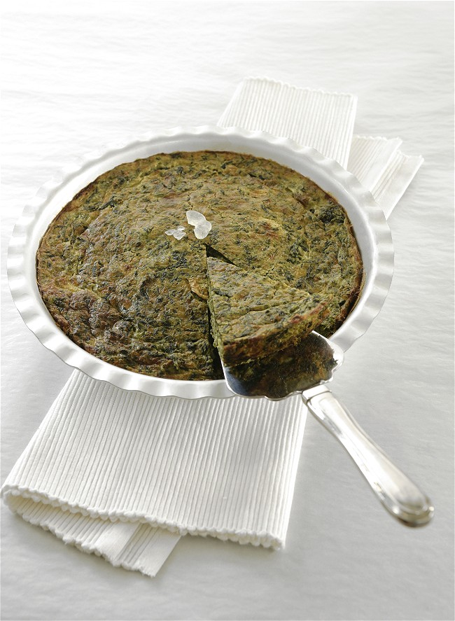 Image of Greek-Style Soufflé of Spinach and Graviera with Mastiha