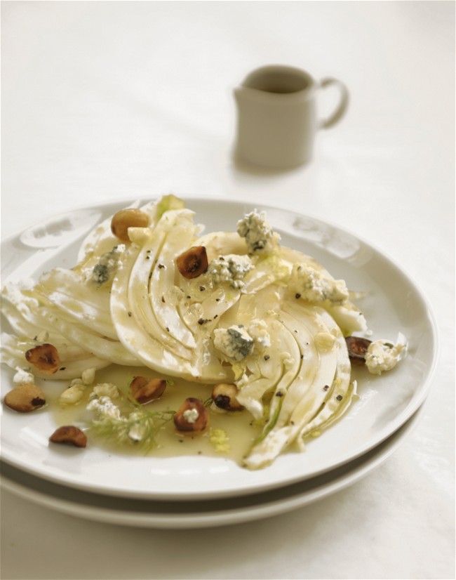 Image of Salad with Fennel Hazelnuts, Roquefort and Honey-Mastiha Vinaigrette