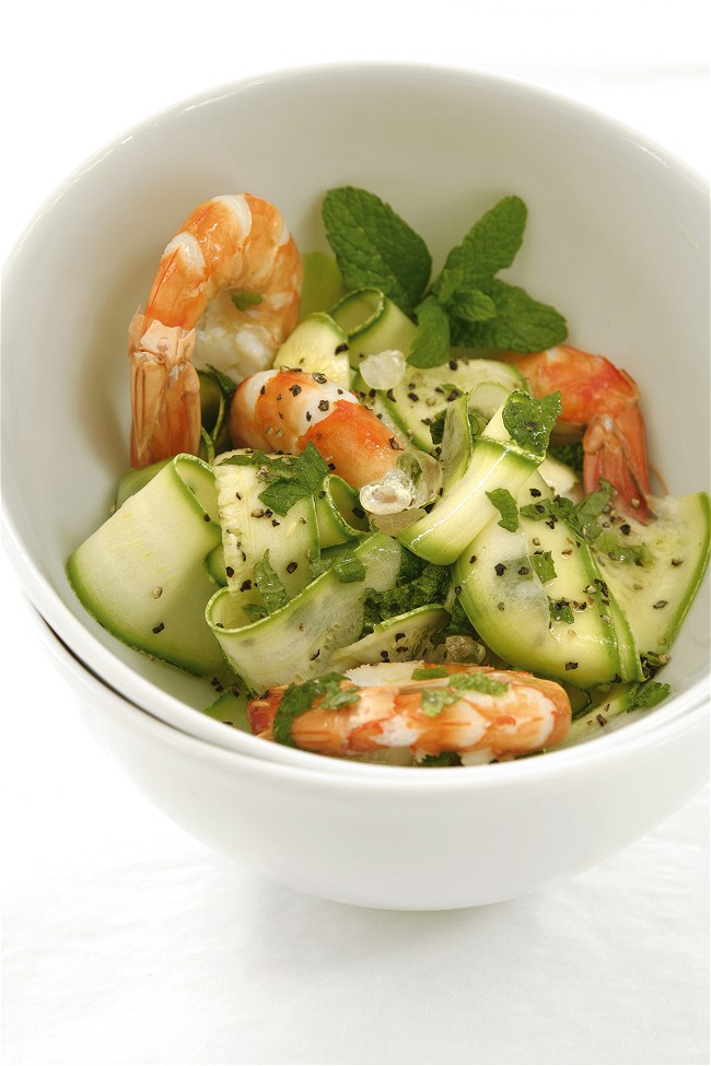 Image of Shrimp and Zucchini Marinated with Mastiha