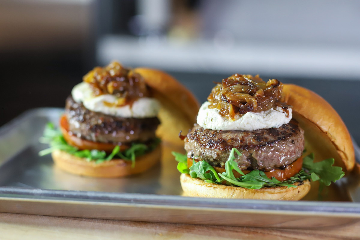 Caramelized Onion & Boursin Burgers