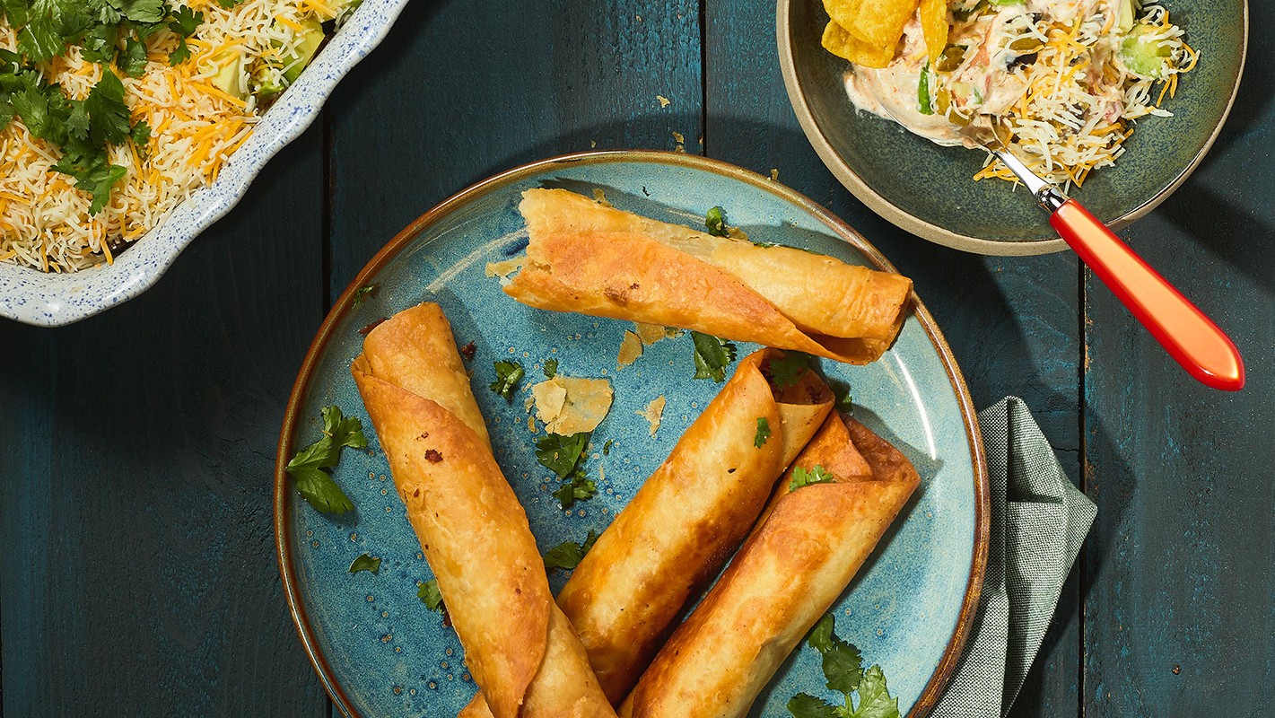 Image of Chicken Taquitos with Avocado Cilantro Crema