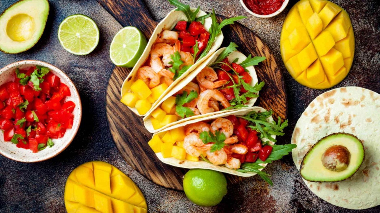 Image of Tropical Shrimp Tacos with Mango-Pineapple Salsa