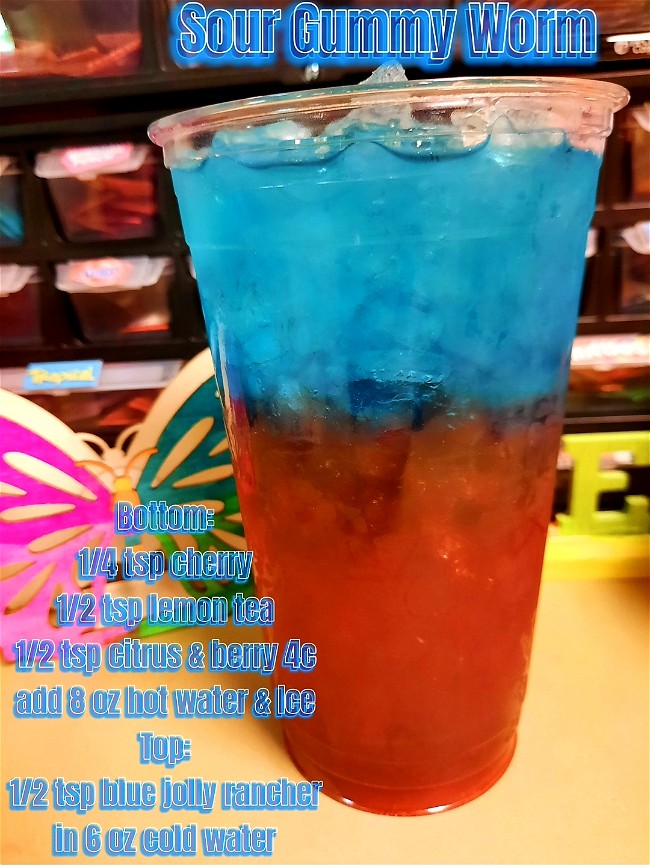 Image of Sour Gummy Worm Loaded Tea Recipe 