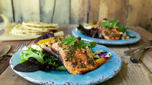 Image of Cedar Plank Grilled Cilantro Lime King Salmon