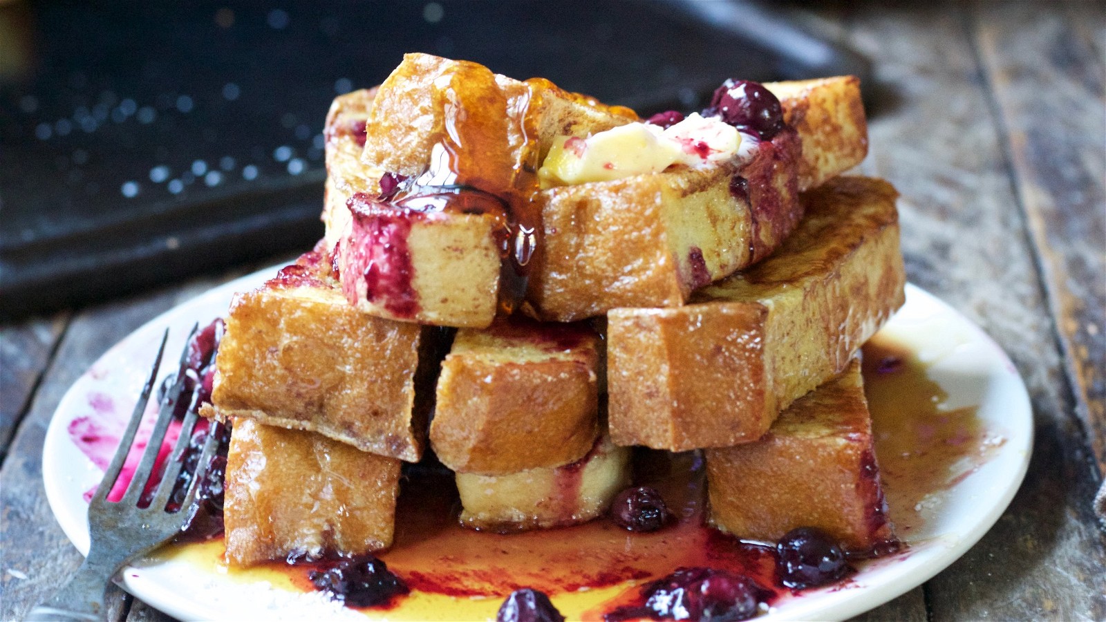 Image of Cinnamon French Toast Sticks with a Blast of Blueberry