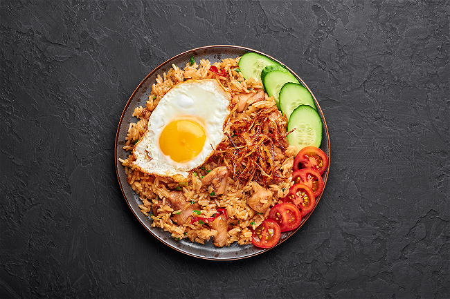 Image of Chicken Nasi Goreng With Bourbon Peanut Ginger Sauce